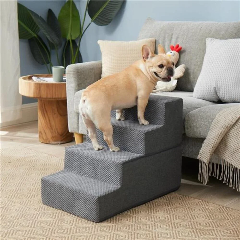 Dog Stairs for Bed 18”H, 4-Step Dog Steps for High Bed, Pet Steps for Small Dogs